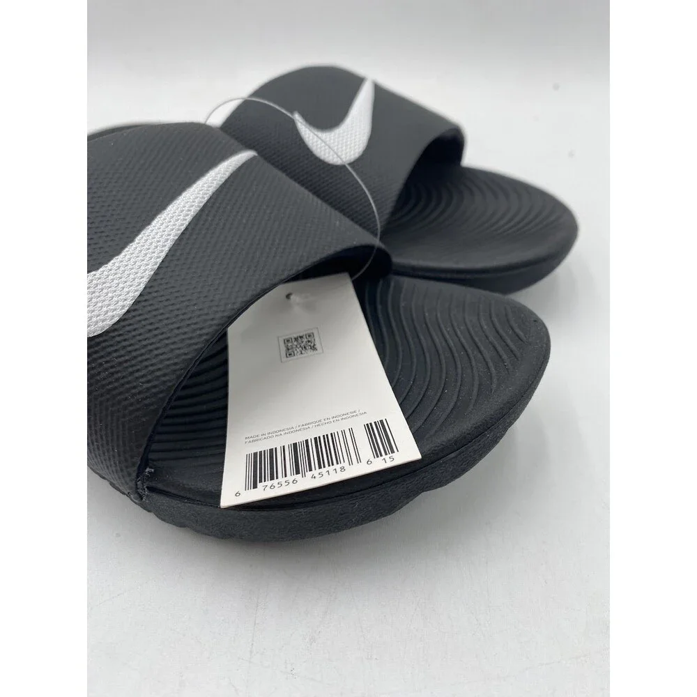 NIKE KAWA SLIDE Kids' NEW Slides Black/White Multiple Sizes